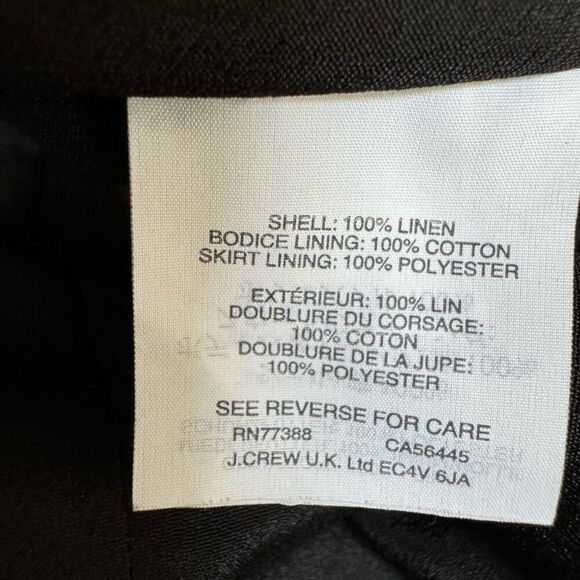 J. Crew Collection 100% linen black Rose Lace Up Dress size 4 NWOT - Picture 12 of 12